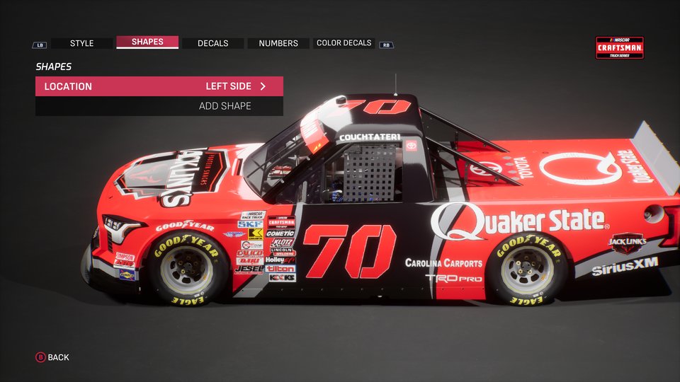 Patrick Couch #70 Craftsman Truck Series car